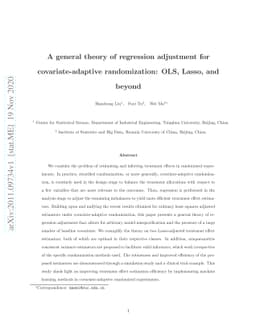 A general theory of regression adjustment for covariate-adaptive
  randomization: OLS, Lasso, and beyond