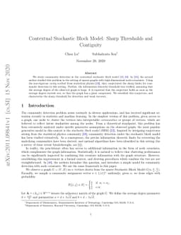 Contextual Stochastic Block Model: Sharp Thresholds and Contiguity
