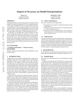 Impact of Accuracy on Model Interpretations