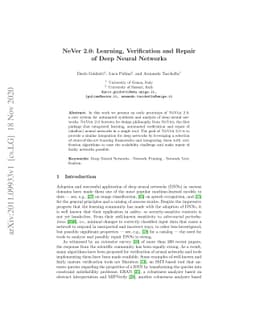 NeVer 2.0: Learning, Verification and Repair of Deep Neural Networks