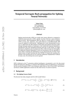Temporal Surrogate Back-propagation for Spiking Neural Networks