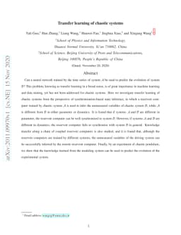 Transfer learning of chaotic systems