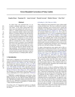 Error-Bounded Correction of Noisy Labels