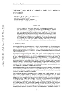 Cooperating RPN's Improve Few-Shot Object Detection