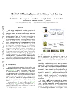 SLADE: A Self-Training Framework For Distance Metric Learning