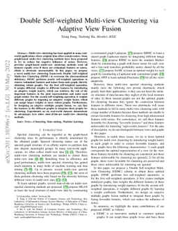 Double Self-weighted Multi-view Clustering via Adaptive View Fusion