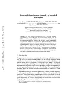Topic modelling discourse dynamics in historical newspapers