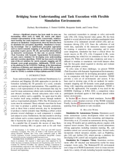 Bridging Scene Understanding and Task Execution with Flexible Simulation
  Environments