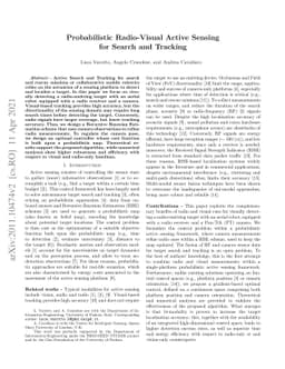 Probabilistic Radio-Visual Active Sensing for Search and Tracking