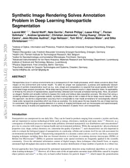 Synthetic Image Rendering Solves Annotation Problem in Deep Learning
  Nanoparticle Segmentation