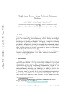 Graph Signal Recovery Using Restricted Boltzmann Machines