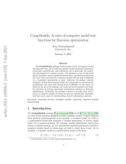 CompModels: A suite of computer model test functions for Bayesian
  optimization
