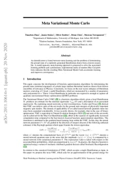 Meta Variational Monte Carlo