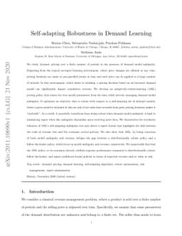 Self-adapting Robustness in Demand Learning