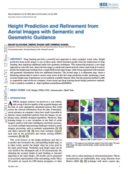 Aerial Height Prediction and Refinement Neural Networks with Semantic
  and Geometric Guidance