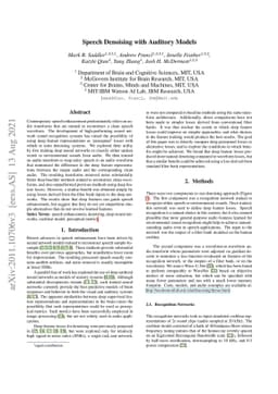 Speech Denoising with Auditory Models