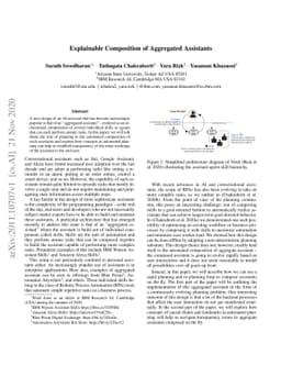 Explainable Composition of Aggregated Assistants