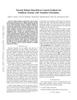 Towards Robust Data-Driven Control Synthesis for Nonlinear Systems with
  Actuation Uncertainty