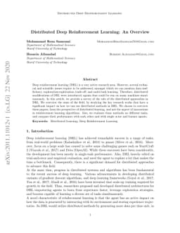 Distributed Deep Reinforcement Learning: An Overview