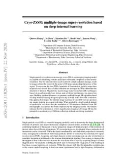 Cryo-ZSSR: multiple-image super-resolution based on deep internal
  learning