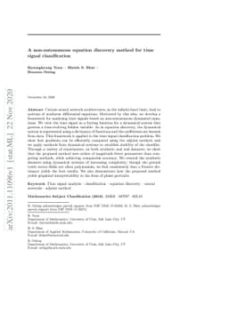 A non-autonomous equation discovery method for time signal
  classification