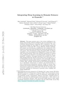 Integrating Deep Learning in Domain Sciences at Exascale