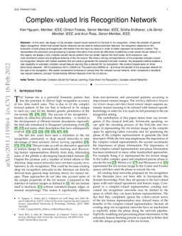 Complex-valued Iris Recognition Network
