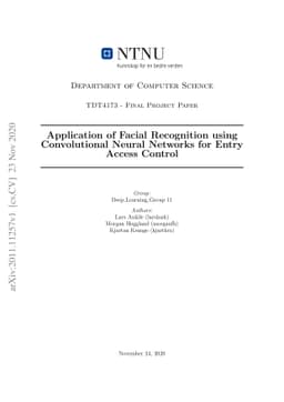 Application of Facial Recognition using Convolutional Neural Networks
  for Entry Access Control