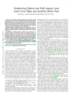 Synthesizing Optical and SAR Imagery From Land Cover Maps and Auxiliary
  Raster Data