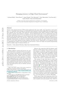 Managing Latency in Edge-Cloud Environment