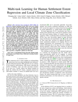 Multi-task Learning for Human Settlement Extent Regression and Local
  Climate Zone Classification