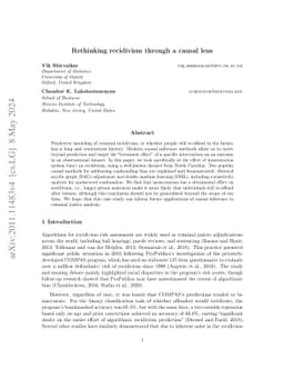 Rethinking recidivism through a causal lens