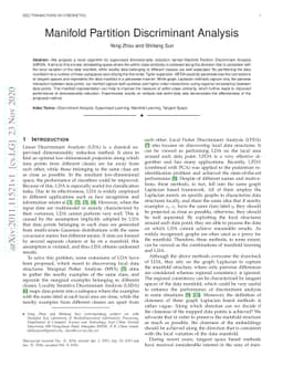 Manifold Partition Discriminant Analysis
