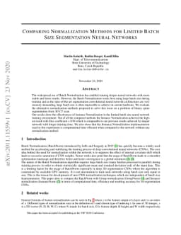 Comparing Normalization Methods for Limited Batch Size Segmentation
  Neural Networks