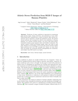 Abiotic Stress Prediction from RGB-T Images of Banana Plantlets