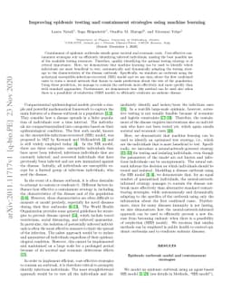 Improving epidemic testing and containment strategies using machine
  learning