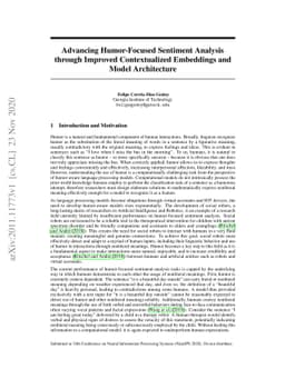 Advancing Humor-Focused Sentiment Analysis through Improved
  Contextualized Embeddings and Model Architecture