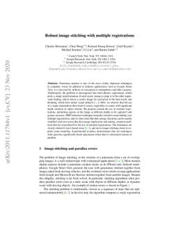 Robust image stitching with multiple registrations