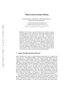 Object-centered image stitching