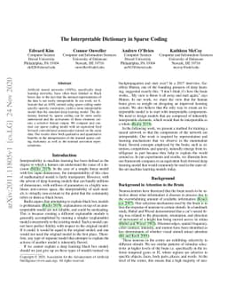 The Interpretable Dictionary in Sparse Coding