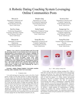 A Robotic Dating Coaching System Leveraging Online Communities Posts