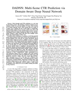 DADNN: Multi-Scene CTR Prediction via Domain-Aware Deep Neural Network