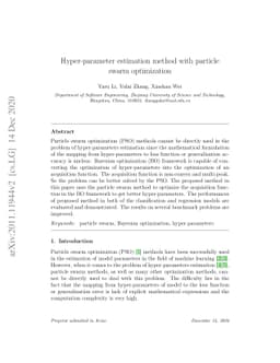 Hyper-parameter estimation method with particle swarm optimization