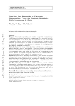 Good and Bad Boundaries in Ultrasound Compounding: Preserving Anatomic
  Boundaries While Suppressing Artifacts