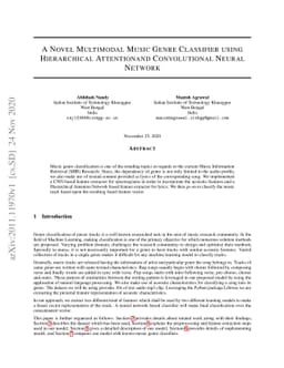 A Novel Multimodal Music Genre Classifier using Hierarchical Attention
  and Convolutional Neural Network