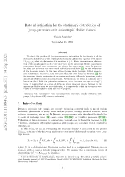 Rate of estimation for the stationary distribution of jump-processes
  over anisotropic Holder classes