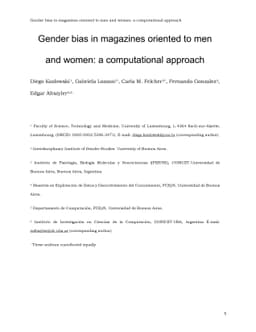Gender bias in magazines oriented to men and women: a computational
  approach