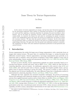 Some Theory for Texture Segmentation