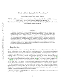 Contract Scheduling With Predictions