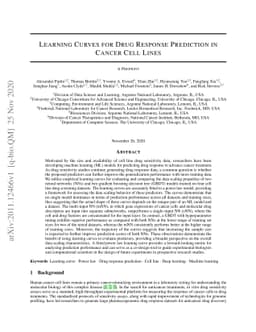 Learning Curves for Drug Response Prediction in Cancer Cell Lines